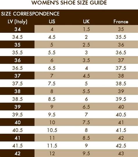 louis vuitton size chart shoes.